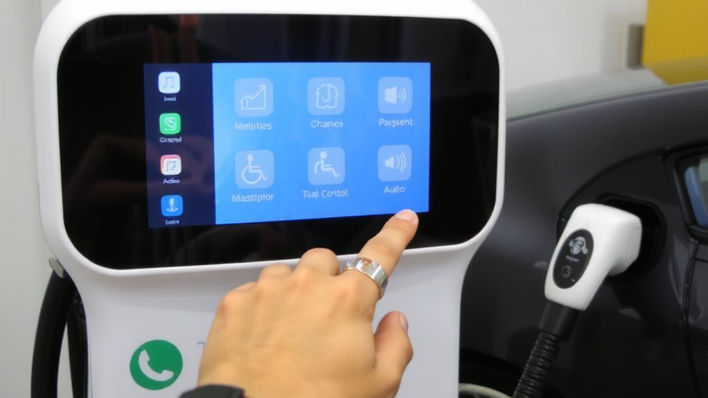 on screen charging station controls