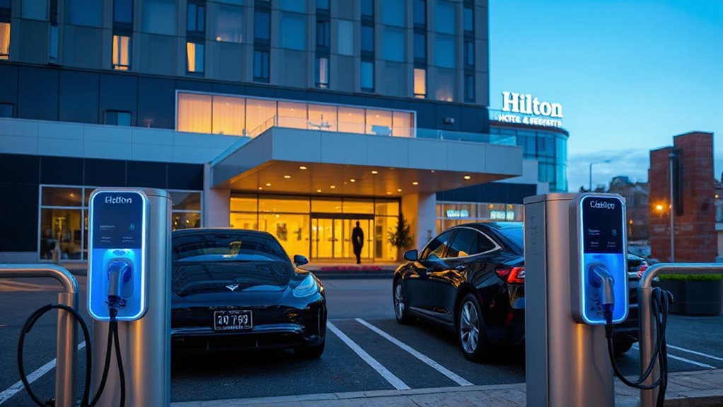 hilton tesla ev chargers
