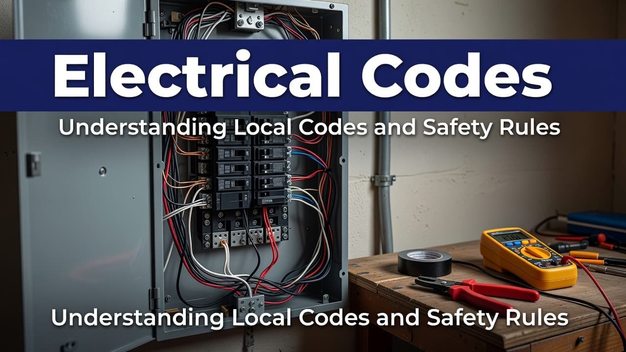 An open electrical service panel features complex internal wiring and copper conductors. A set of professional electrician tools rests on the adjacent surface, highlighting technical infrastructure for a charging installation.