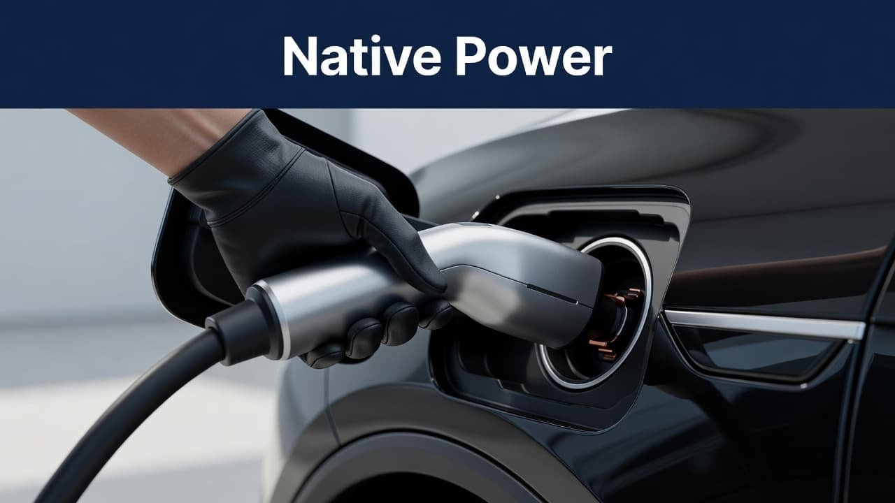 A person plugging a sleek charging cable into a modern electric vehicle port.
